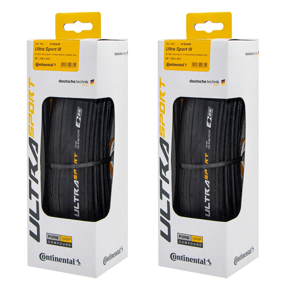 Складная шина для дорожного велосипеда Continental Ultra Sport III 700x2 3/25 черная 1