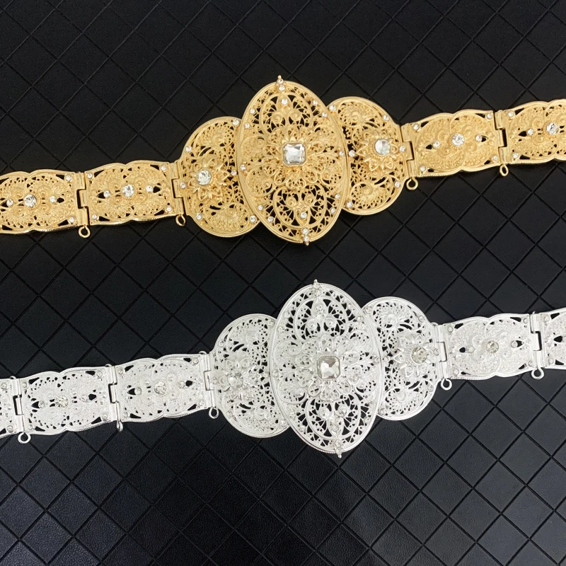 

Classic Caucasus Waist Belts European Women Dress Chain Belts Wedding Jewelry Gold Silver Color Moroccan Caftan Belt Metal