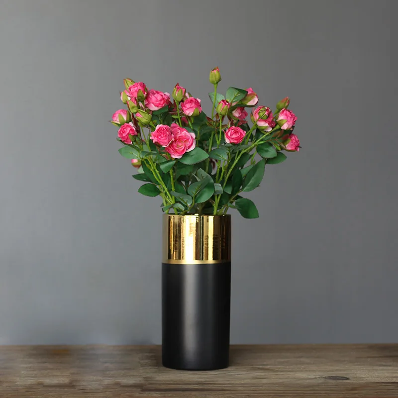 Маленькие шелковые розы на 5 головок Искусственные Цветочные букеты декор для