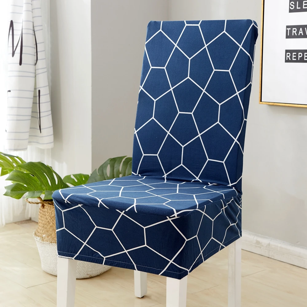 Чехол для обеденного кресла Navy из спандекса с эластичным принтом съемное кресло