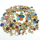 Бесплатная доставка! Стеклянные стразы разных цветов в форме когтей, с золотыми когтями, для самостоятельного украшения свадебного платья