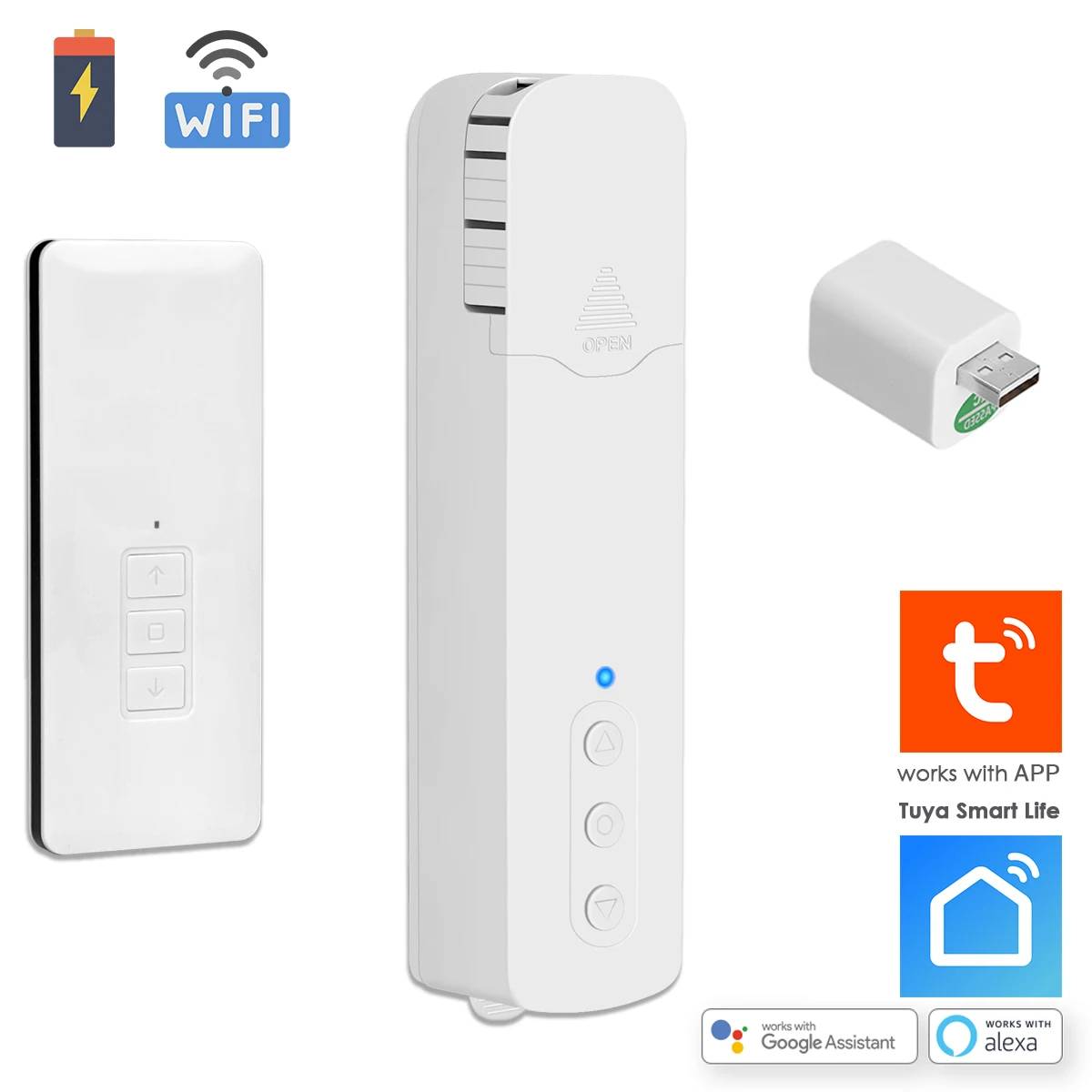 

Tuya Smart Life WiFi Motorised Blinds Motor with Built-in Battery Shades Drive APP Remote Voice Control via Alexa/Google Home