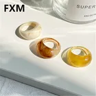 FXM 2021 корейский, геометрической формы кольца оригинальной формы для женщин модные ювелирные изделия Красочные прозрачные акриловые женские кольца