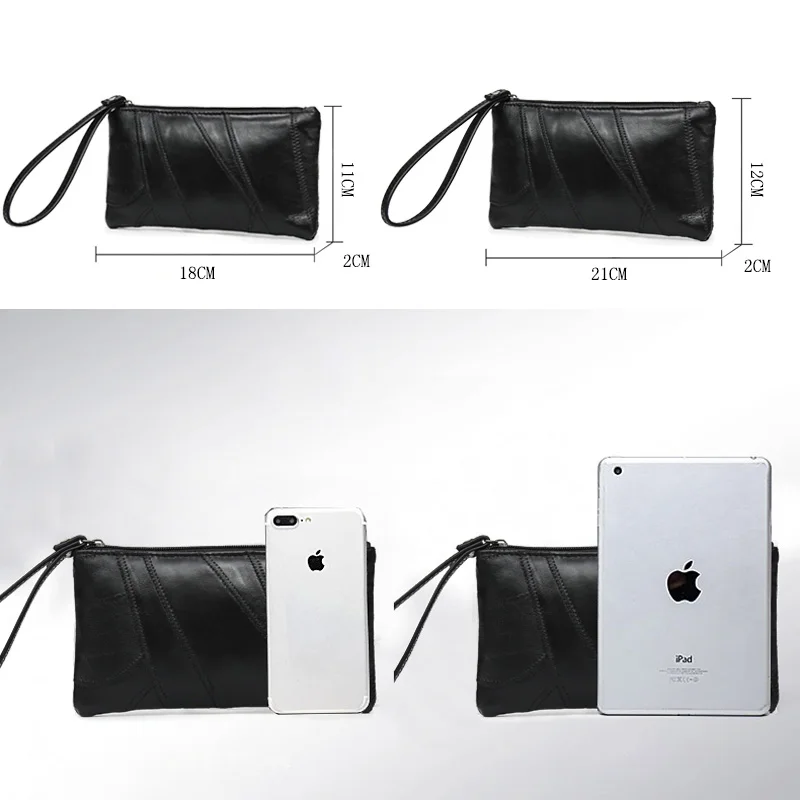 Черный женский кошелек мягкие женские клатчи сумки роскошные для женщин 2021