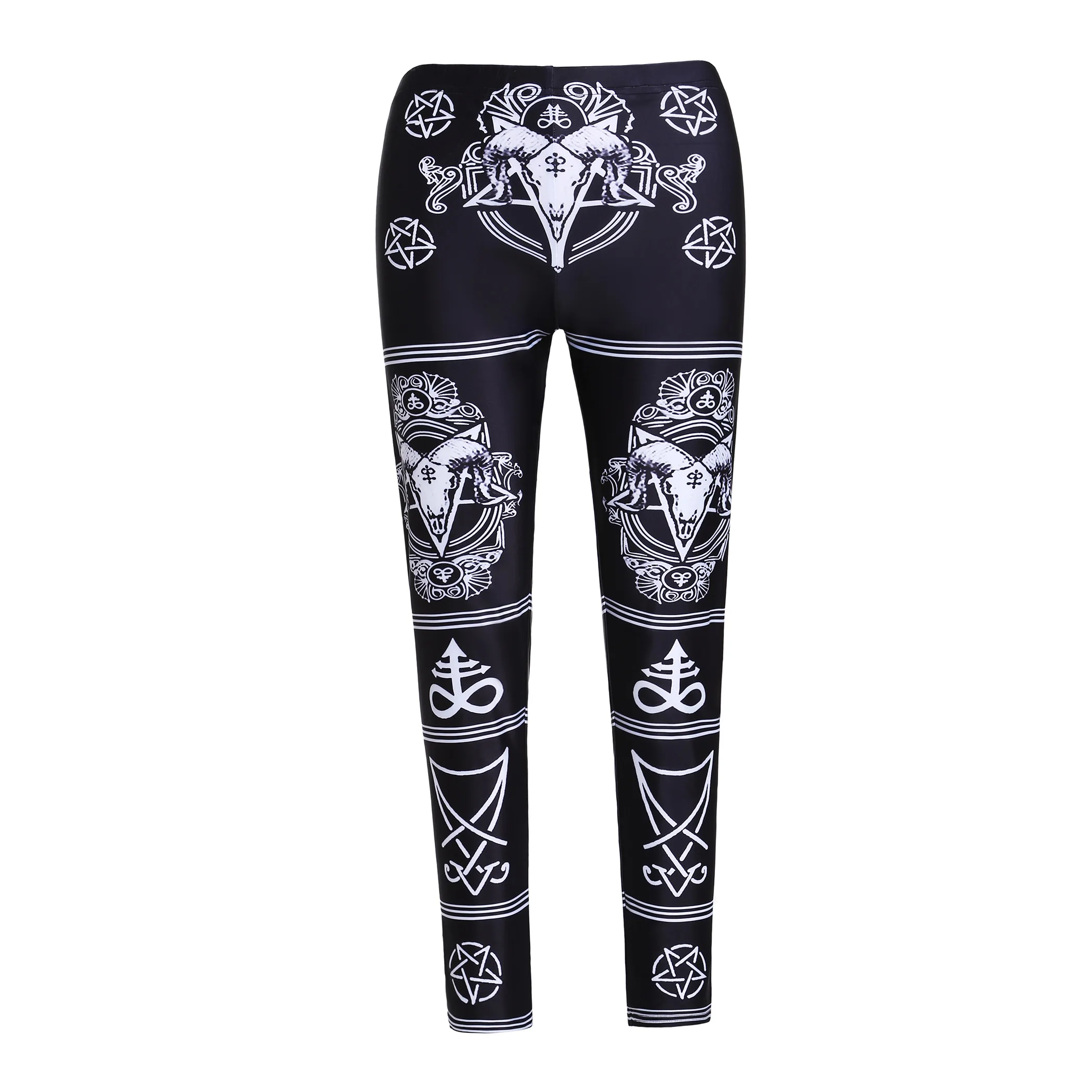 

Fitness Leggings Women Gothic Print Casual Leggins Push Up Fashion Sexy Plus Size S-5XL Workout Pants Black High Waist Legging
