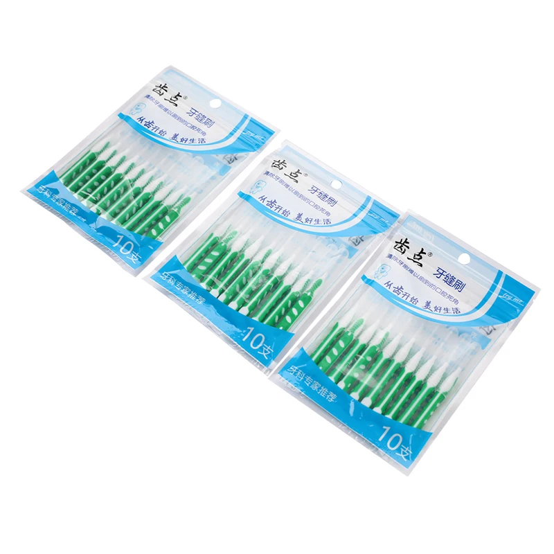 

10Pcs/Bag Random Color Interdental Brushes 0.50mm Reusable Oral Hygiene