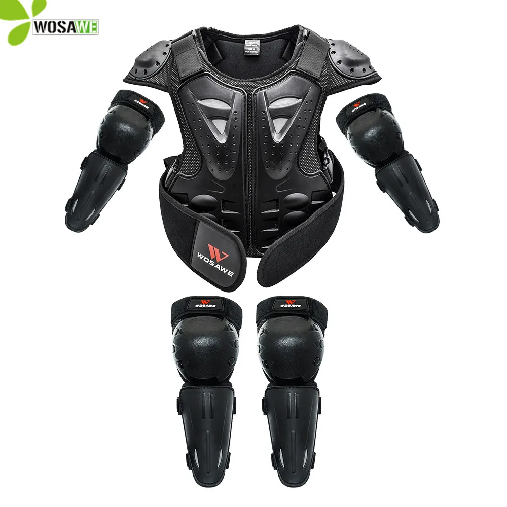

WOSAWE Kids Snowboard Kneepad Elbow Armor Chest Spine Protection Vest Protective Gear Bike Skateboard Roller Ski Body Protector