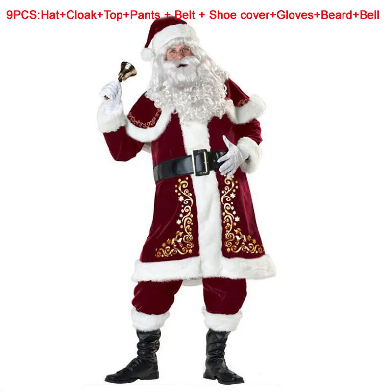 Качественное рождественское платье роскошный костюм Санта Клауса для взрослых