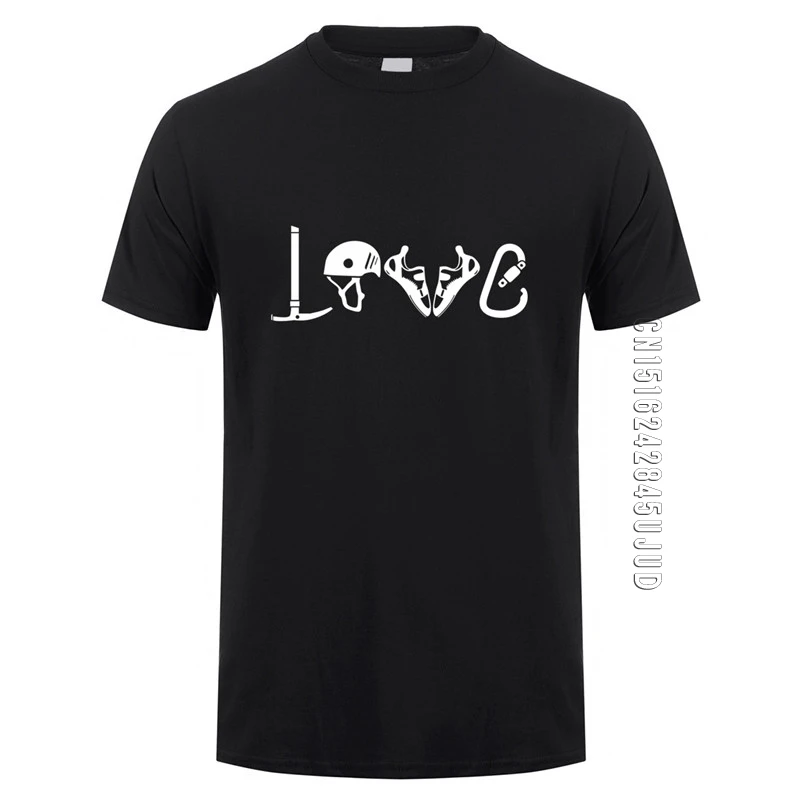 LOVE Climb Equipment T Shirt Men O Neck Cotton Climbing Mountain T-shirts Man Camisetas Gift