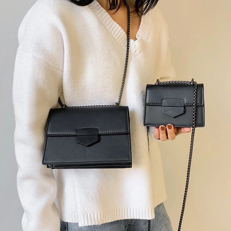 Сумка кросс боди Женская квадратная из экокожи с цепочкой и замком|Сумки ручками|