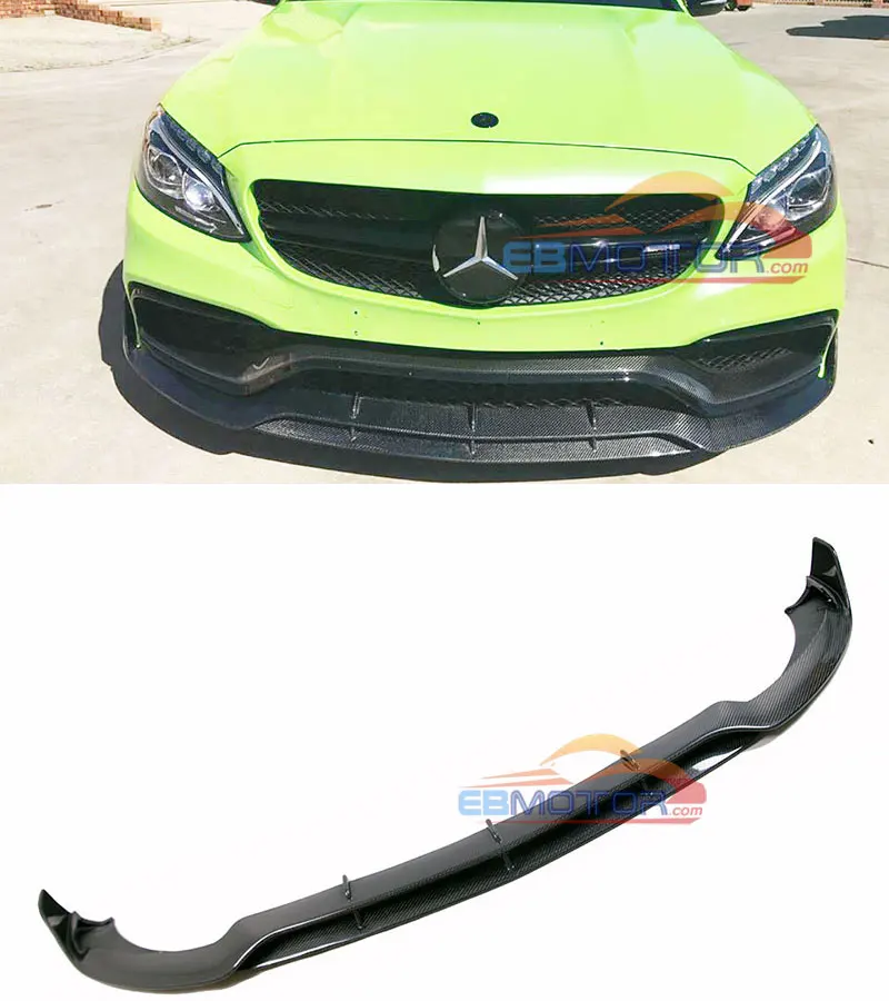 B Стиль Реальные углеродного волокна передний спойлер для BENZ W205 C63 C63S AMG седан и