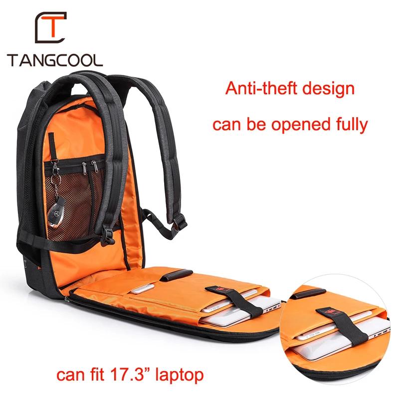 Рюкзак Tangcool мужской для ноутбука 15 6 &quot17 3&quot водонепроницаемый с USB