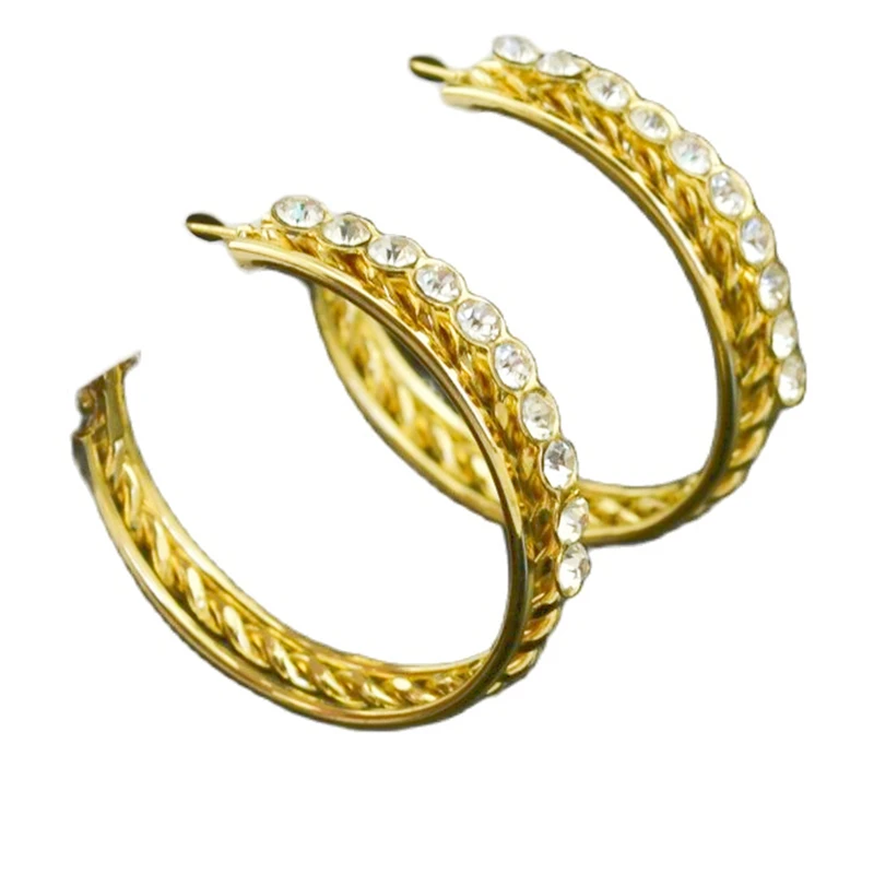 

Женские модные ювелирные украшения Стразы золотое серебряное кольцо без проколотых ушей Клипсы Серьги для женщин