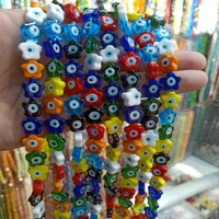 10pcs 12mm mix color evil eye lampwork beads diy loose spacer five pointed star handmade lampwork bead for jewelry making