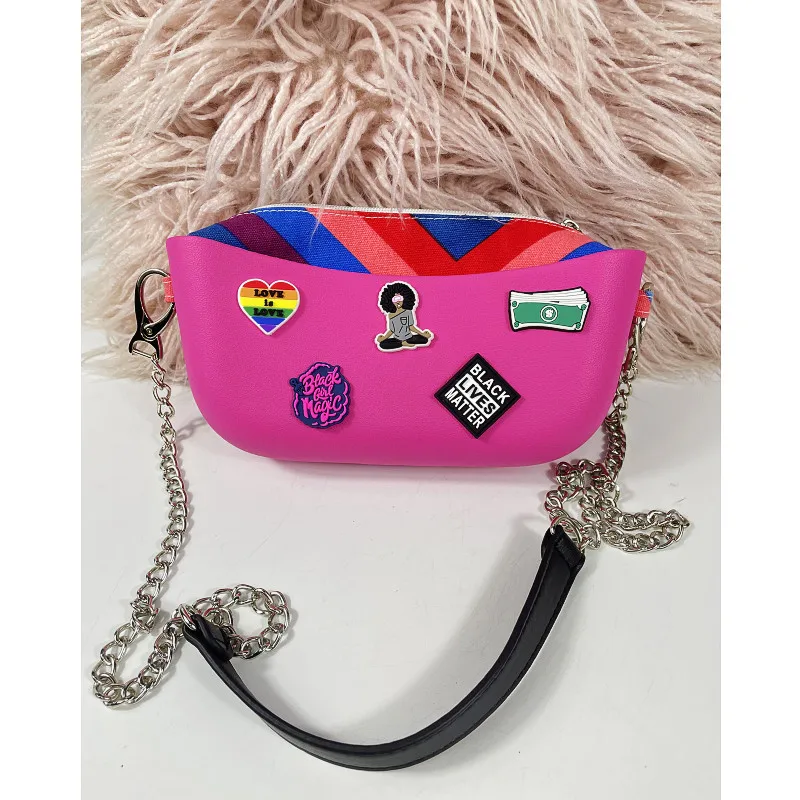 Ein-Schulter Kleine Messenger Taschen für Frauen EVA Silikon Umhängetasche Dame Kleine Bog loch Geldbörse Handtasche