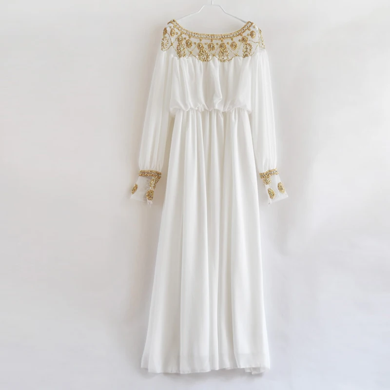white dress Вечернее платье с блестками abaya Турция элегантное женское вечернее платье мусульманский хиджаб платье Абая для женщин Caftan Кафтан Марокко Оман одеяние мусульмане Longue мусульманская одежда платья - Цвет: white dress
