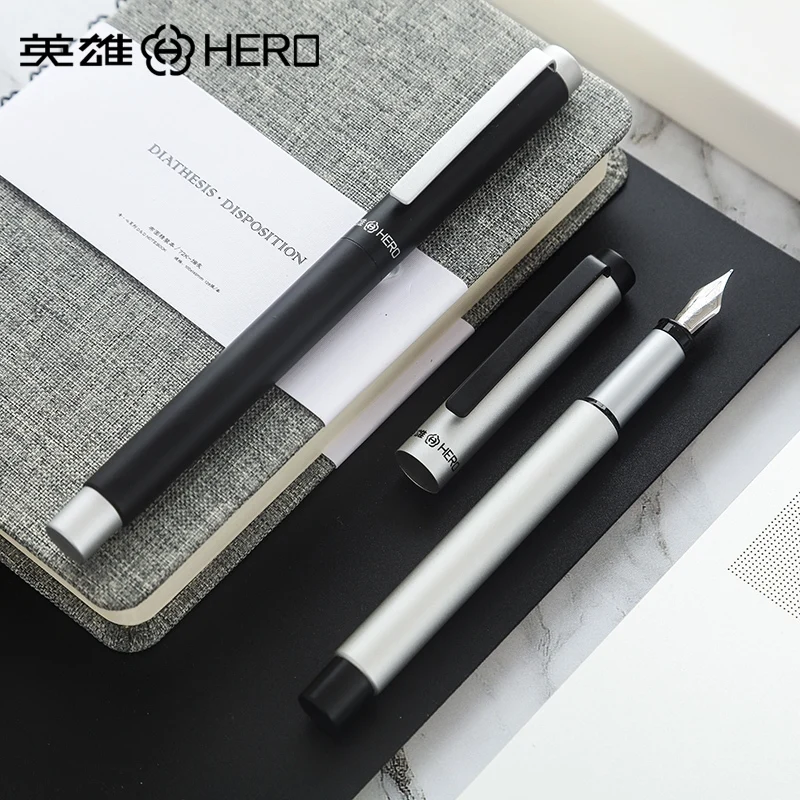 Черная/Серебристая титановая перьевая ручка золотистые чернильные ручки
