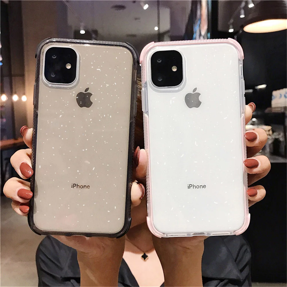 N1986N чехол для телефона для iPhone 11 11 Pro Max X XR XS Max 6 6s 7 8 Plus роскошный блестящий яркий противоударный прозрачный мягкий ТПУ