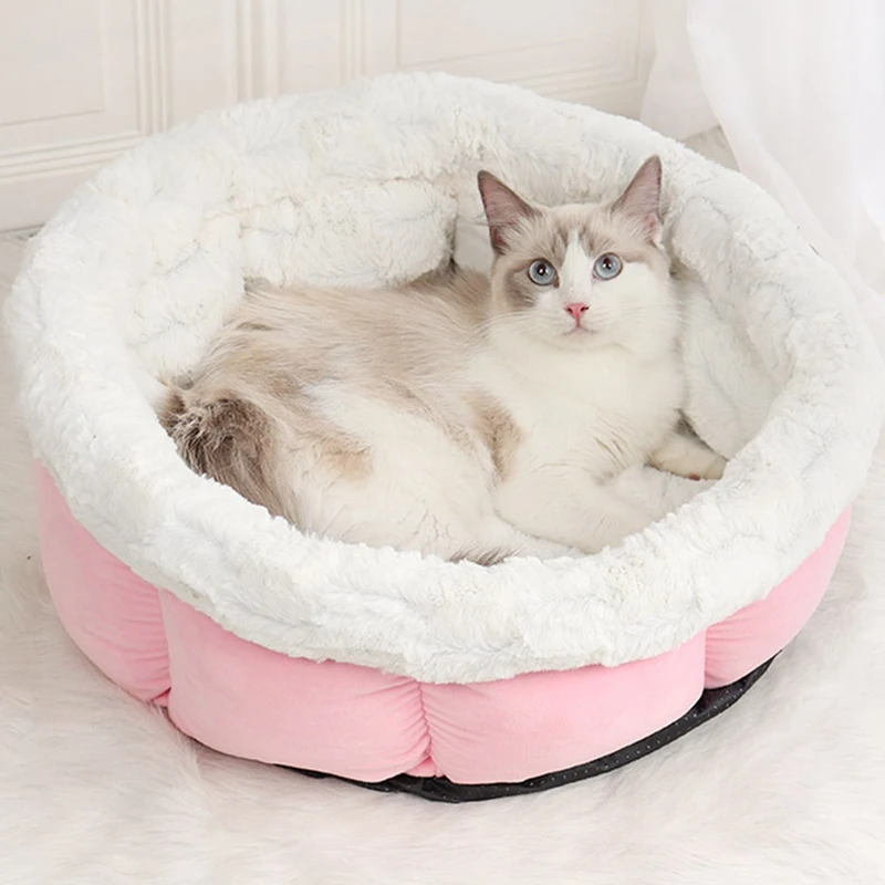 

Warming Cat Bed Dog Bed Pup Dog Cat Bed for Small Medium Pet Warm Bed for Dogs with Fluffy Comfy Lining Plush Kennel