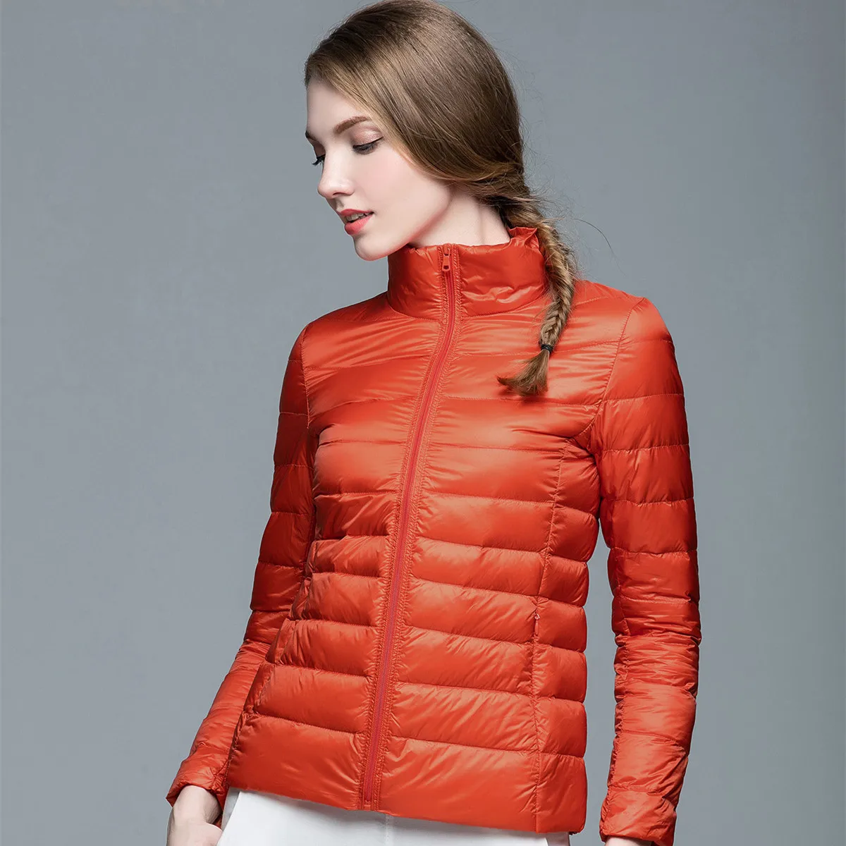 2019 осень и зима новый стиль портативный короткий тонкий пуховик женский