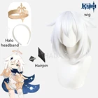 Новая игра Genshin Impact Paimon серебристо-серая Большая внутренняя пряжка милый парик для косплея аниме головной убор Halo заколка реквизит