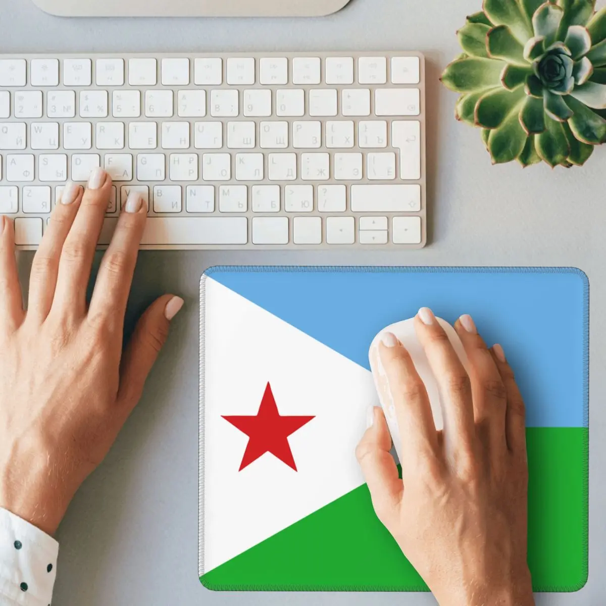 Водонепроницаемый коврик для мыши с изображением флага Джибутийского |