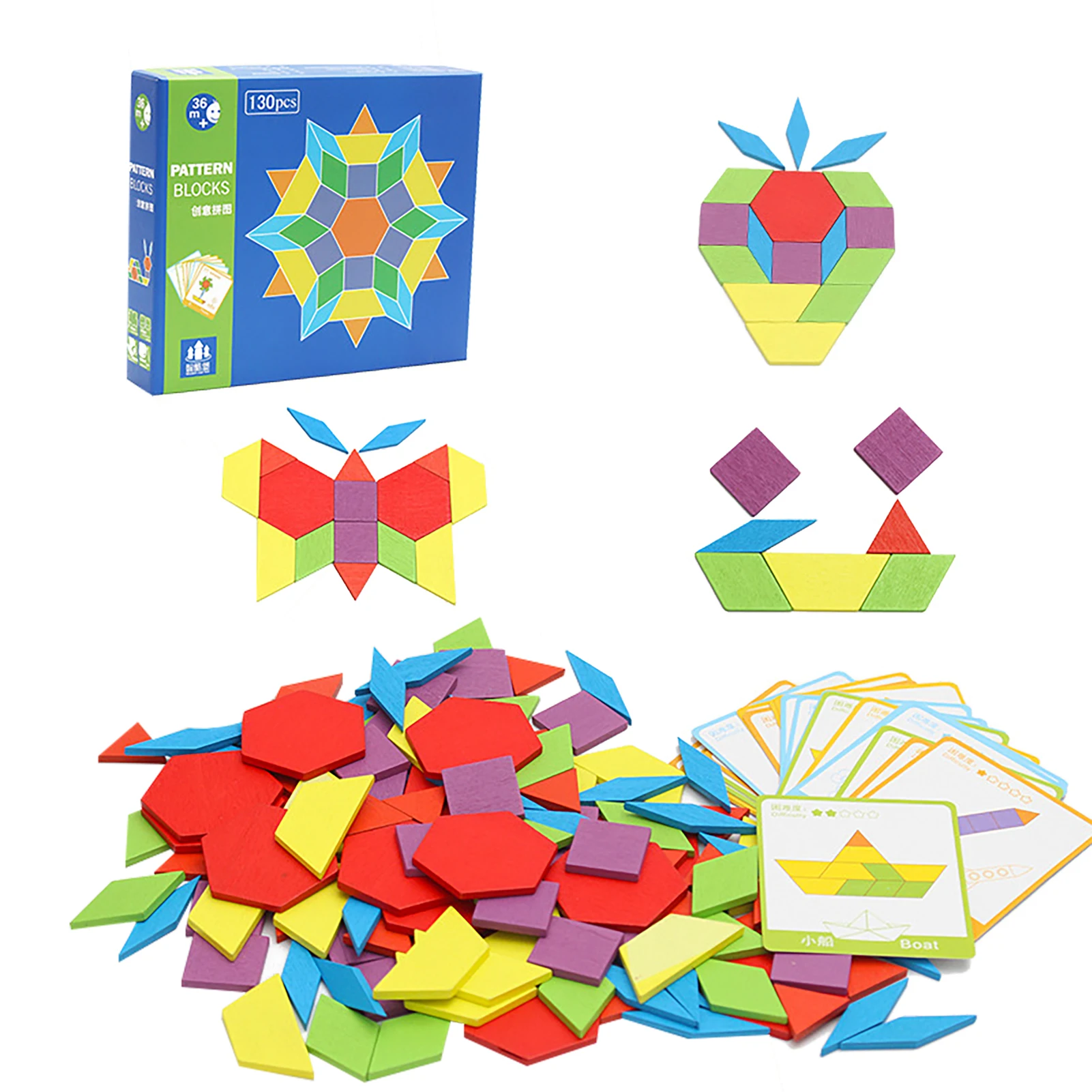 Пазл Танграм Монтессори деревянная головоломка красочные площадная игра IQ