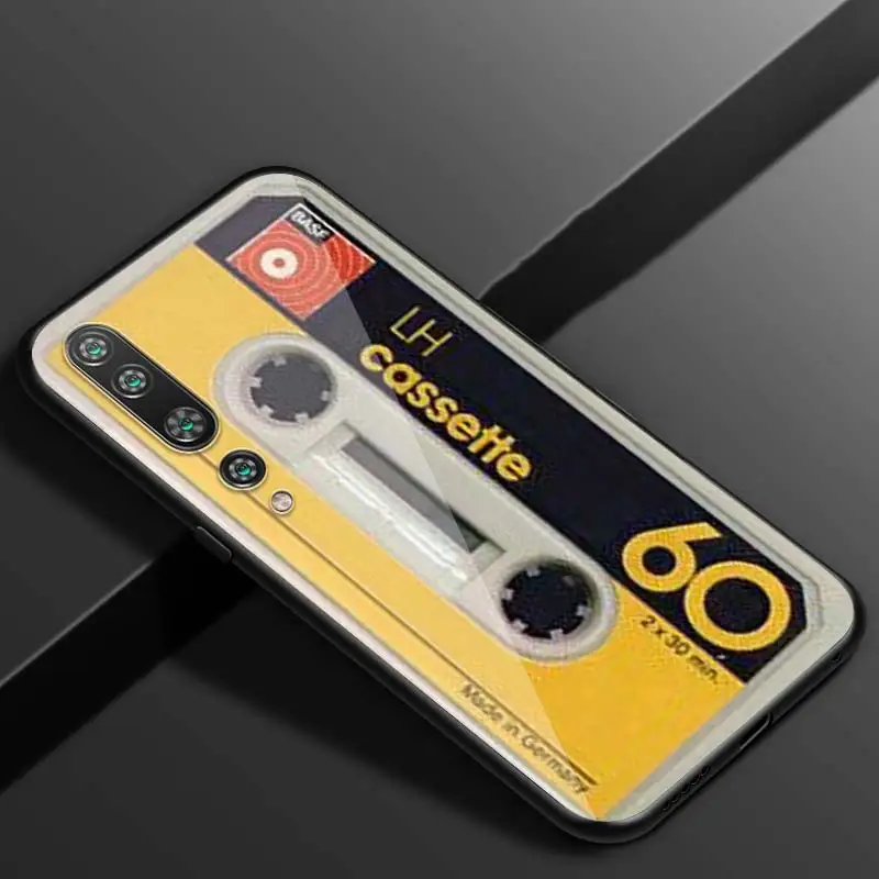 

Classical Old Cassette For Xiaomi Mi Note 10 Ultra 5G 9 SE 8 A3 A2 A1 6X Poco M2 Pro Play F1 Lite 5G Bright Black Phone Case