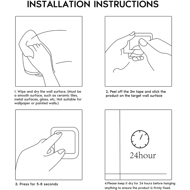 

2 Pcs Hand Towel Holder/Hand Towel Ring - Self Adhesive Bathroom Towel Bar Stick on Wall, 304 Stainless Steel Brushed