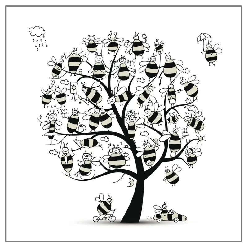 Пчелы дерево DIY силиконовый прозрачный штамп печать тиснение для скрапбукинга