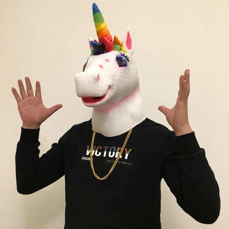  Костюм на Хэллоуин маскарадный костюм маска Забавные жуткая Лошадь Единорог