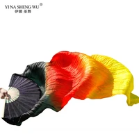 1 piece imitation silk colorful belly dance fan handmade fan for kidswomen bellydance long fan chinese dance fan veil 22 colors