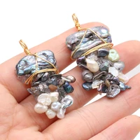 natural stone gem pearl crystal bud winding pendant handmade crafts diy necklace earring jewelry accessories gift making 25x45mm