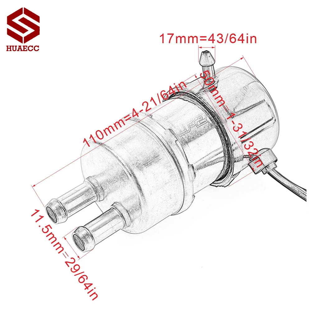

Motorcycle Fuel Pump 12V 1A 10mm for Honda CB400 CB-1 CBR600F CBR250 MC19 CBR400 NC23 NC29 NSS250 NT400 NV40 NT650 NTV600