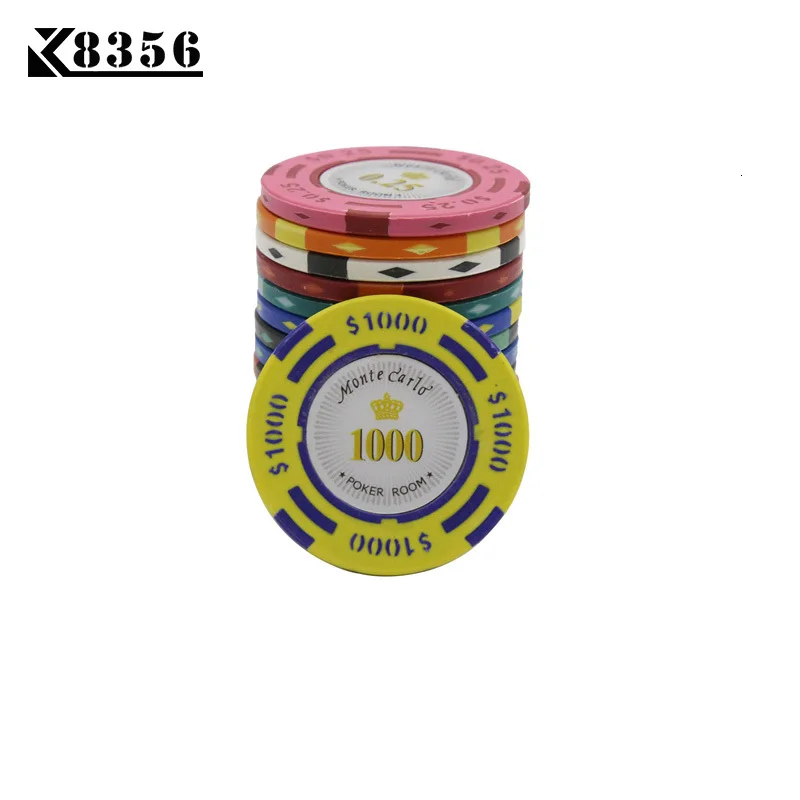 K8356 25 шт./лот 14 г двойной цвет USD пленка глина Техасский Холдем чип покерные игровые карты чипы маджонг баккарат монета баккарат чипы