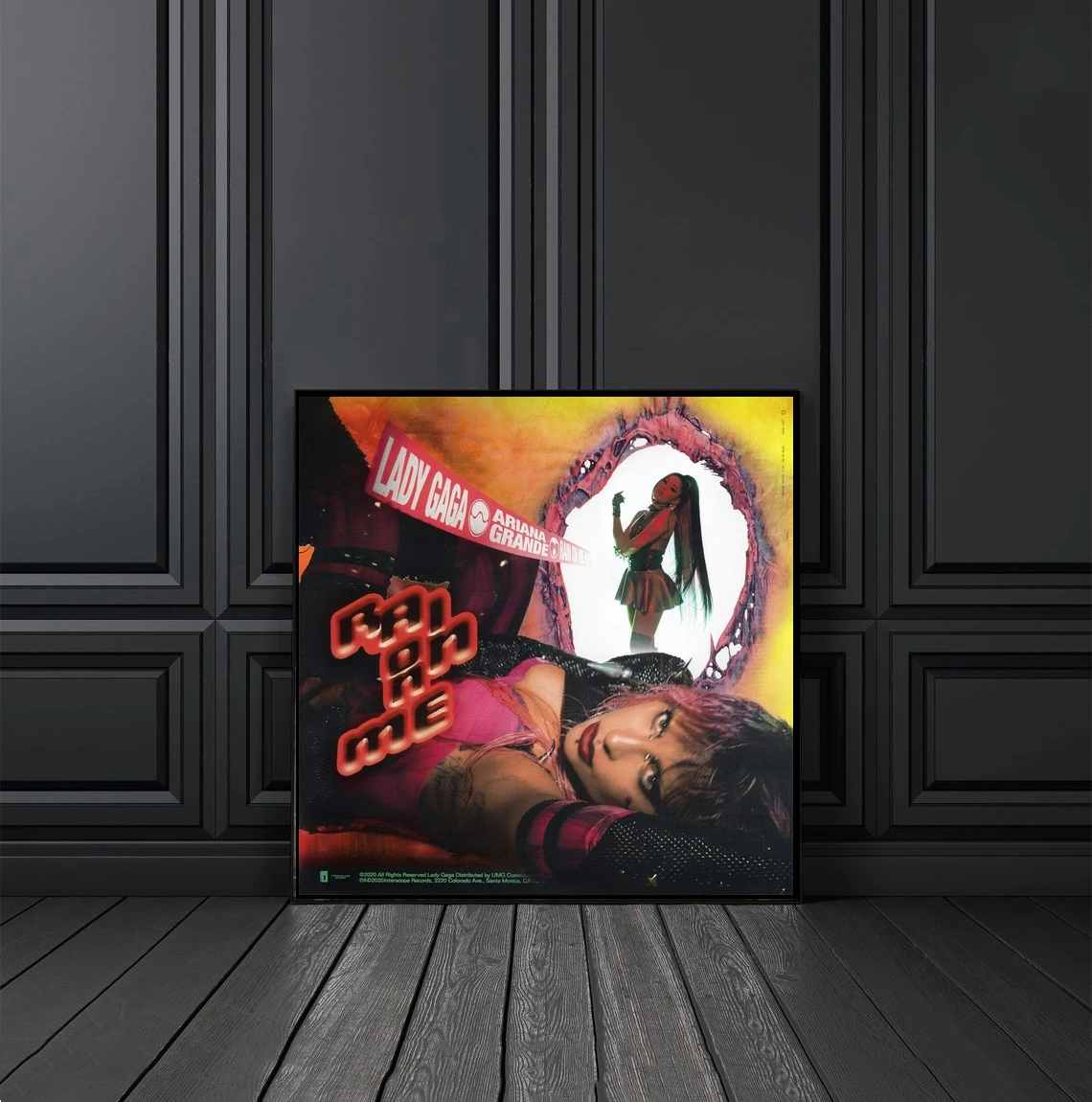 Леди Гага и Ариана Гранде Дождь На меня Обложка альбома Плакат Холст Печать Рэп