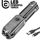 Суперъяркий светодиодный фонарик из АБС-пластика с сильсветильник том и фокусировкой, уличный портативный домашний Многофункциональный перезаряжаемый фонарик со встроенным аккумулятором