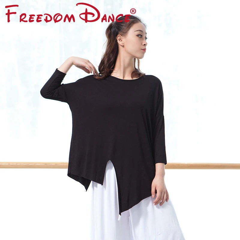 Новинка 2021 женская одежда для йоги однотонная блузка с асимметричным подолом