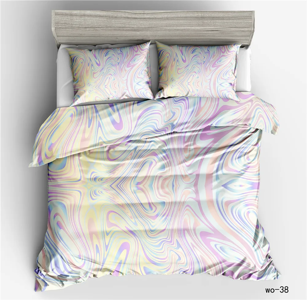 

Colorful Bedding Set Rainbow Printing Duvet Cover King Queen Size Girls Comforter Cover Pillowcases 2/3pcs Bedclothes