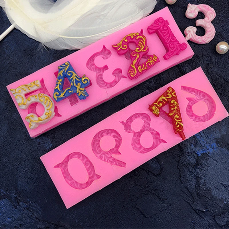 Помадка формы для украшения торта Форма цифр Molde силиконовая форма пончиков
