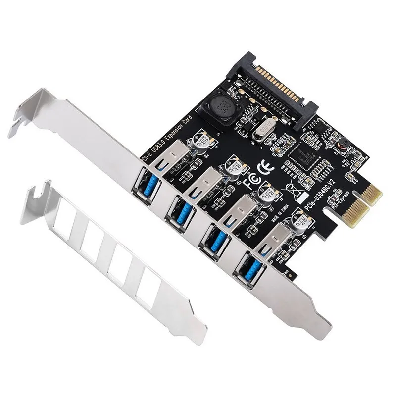 

4 порта USB 3,0 PCI-E адаптер USB3.0 Расширенная карта PCI-E PCI Express USB 3,0 адаптер конвертер для PCIE PCI
