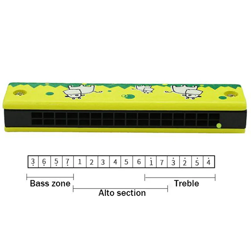 Милая гармоника музыкальный инструмент мультфильм 16 отверстий детские