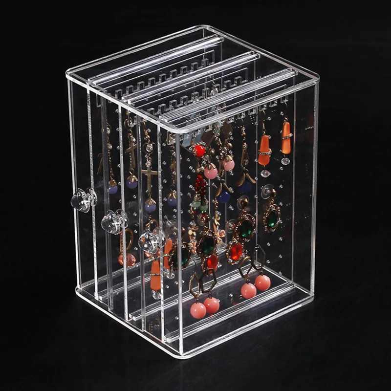 Прозрачная акриловая подставка для ювелирных изделий пылезащитный пластиковый