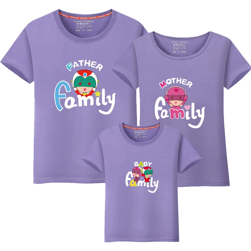 Одежда для семьи платья мамы и дочки Летние одинаковые комплекты футболки папы