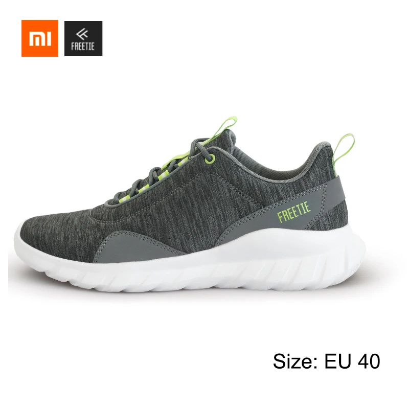 GreyGreen 40 Xiaomi FREETIE 39-44 размера плюс MIJIA мужская спортивная обувь, светильник, Дышащие Трикотажные кроссовки для бега в городе, спортивная обувь для улицы - Цвет: GreyGreen 40