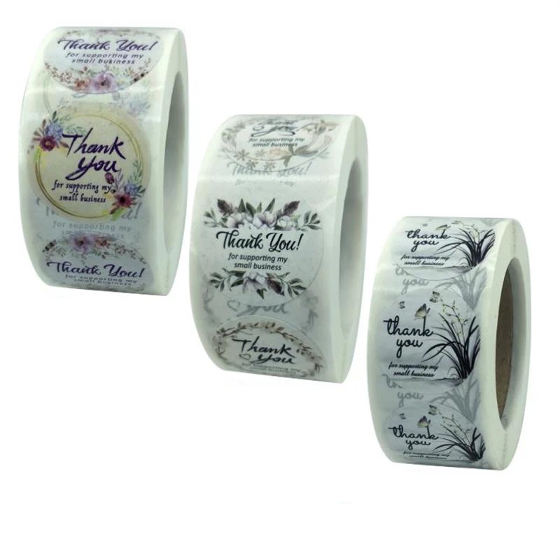 500 шт. Орхидея узор Спасибо наклейки этикетки красочные бумажные липкие стикеры
