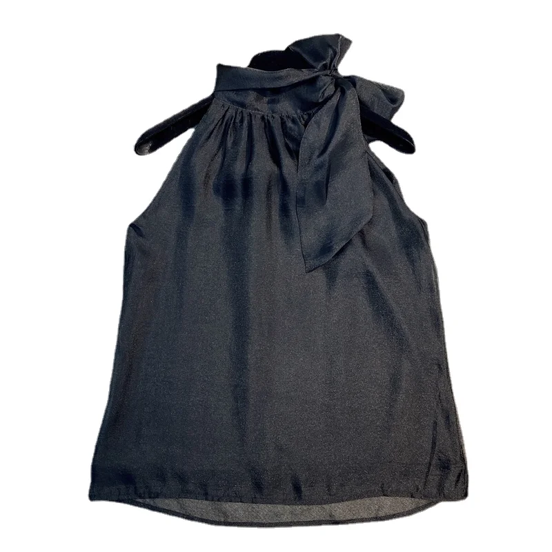 

Sleeveless Halter Shirt Women 2021 Summer New Elegant Lace-up Bow Collar Loose Vest Top Blusas Femme Solid Color Nancylim