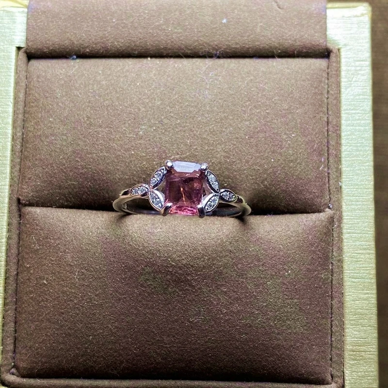 

1 шт. кольцо из натурального турмалина красный кристалл кварца Регулируемые кольца 925 серебро девушке подарок кольцо с драгоценным камнем с ...