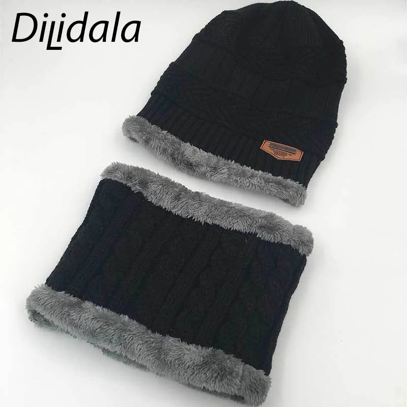Dilidala осенняя и зимняя вязаная шерстяная шапка для унисекс плюс бархатная