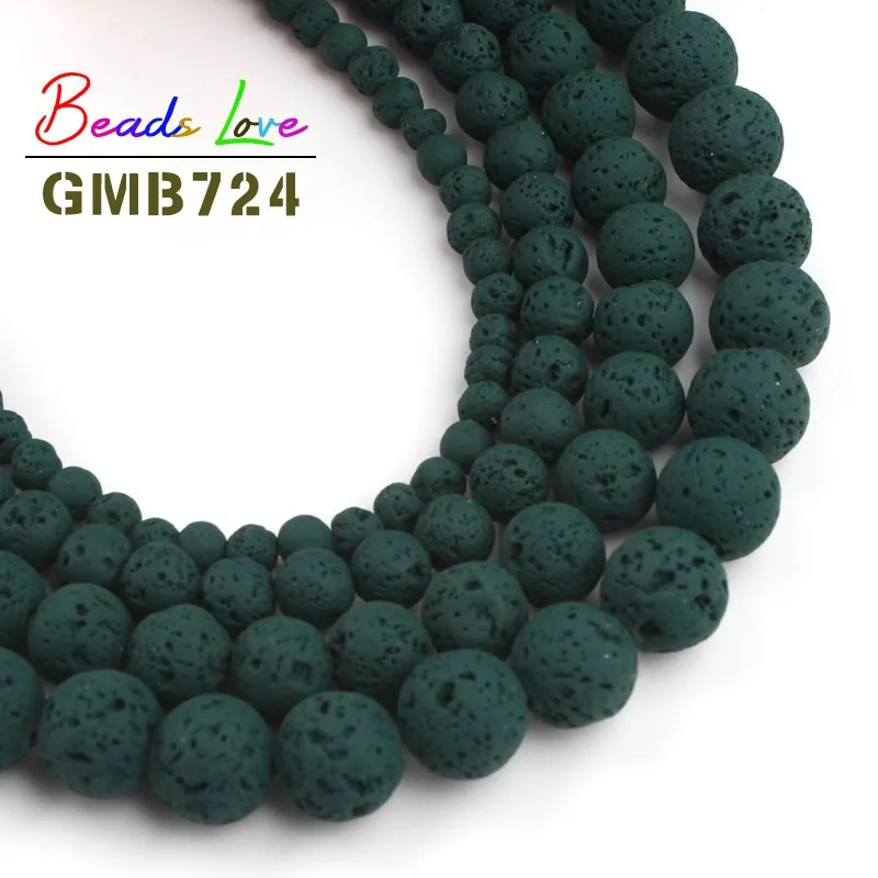 Бусины из натурального камня малахитовые зеленая лава Резиновые Круглые бусины